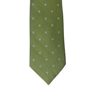 Black Brown 1826 Cotton Silk Blend Mens Neck Tie Lime Green White Flowers Floral